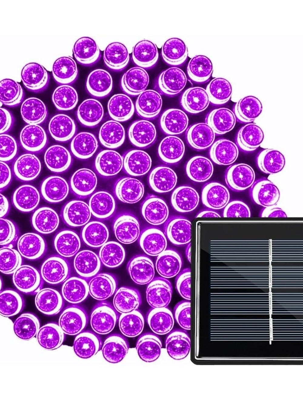 Solar Christmas Lights, 72ft 22m 200 LED 8 Modes Solar String Lights (Purple)